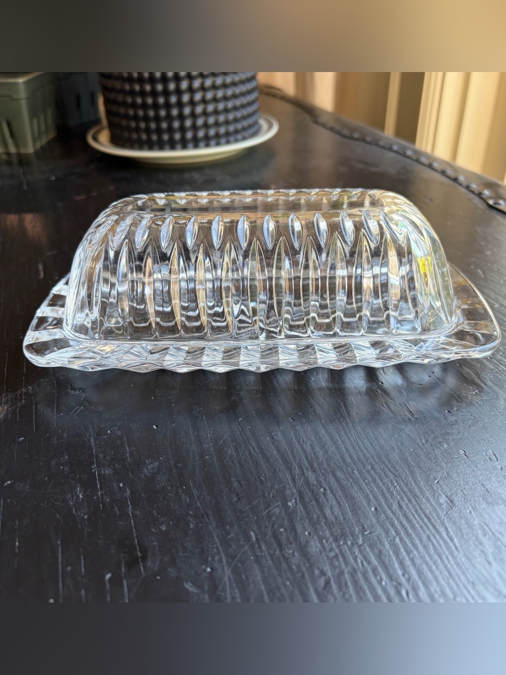 Mikasa Royal Suite lead Crystal Butter Dish Vintage